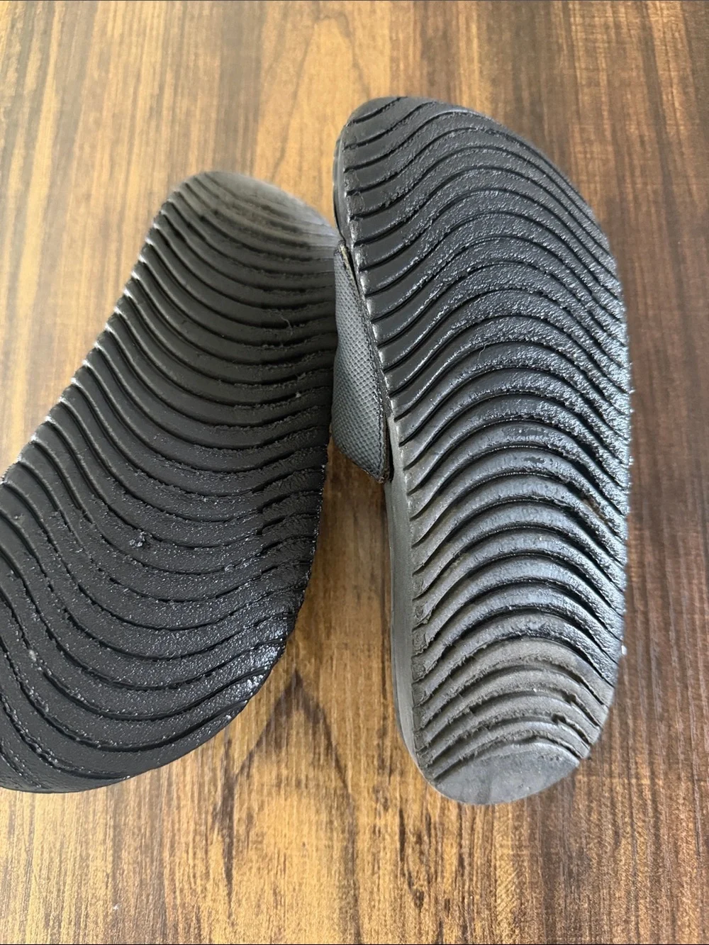 Nike Black Slide Sandals with Cream Swoosh